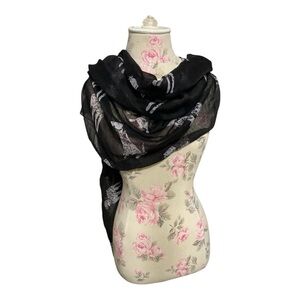Joy Susan Black and Gray Luxurious Scarf Wrap